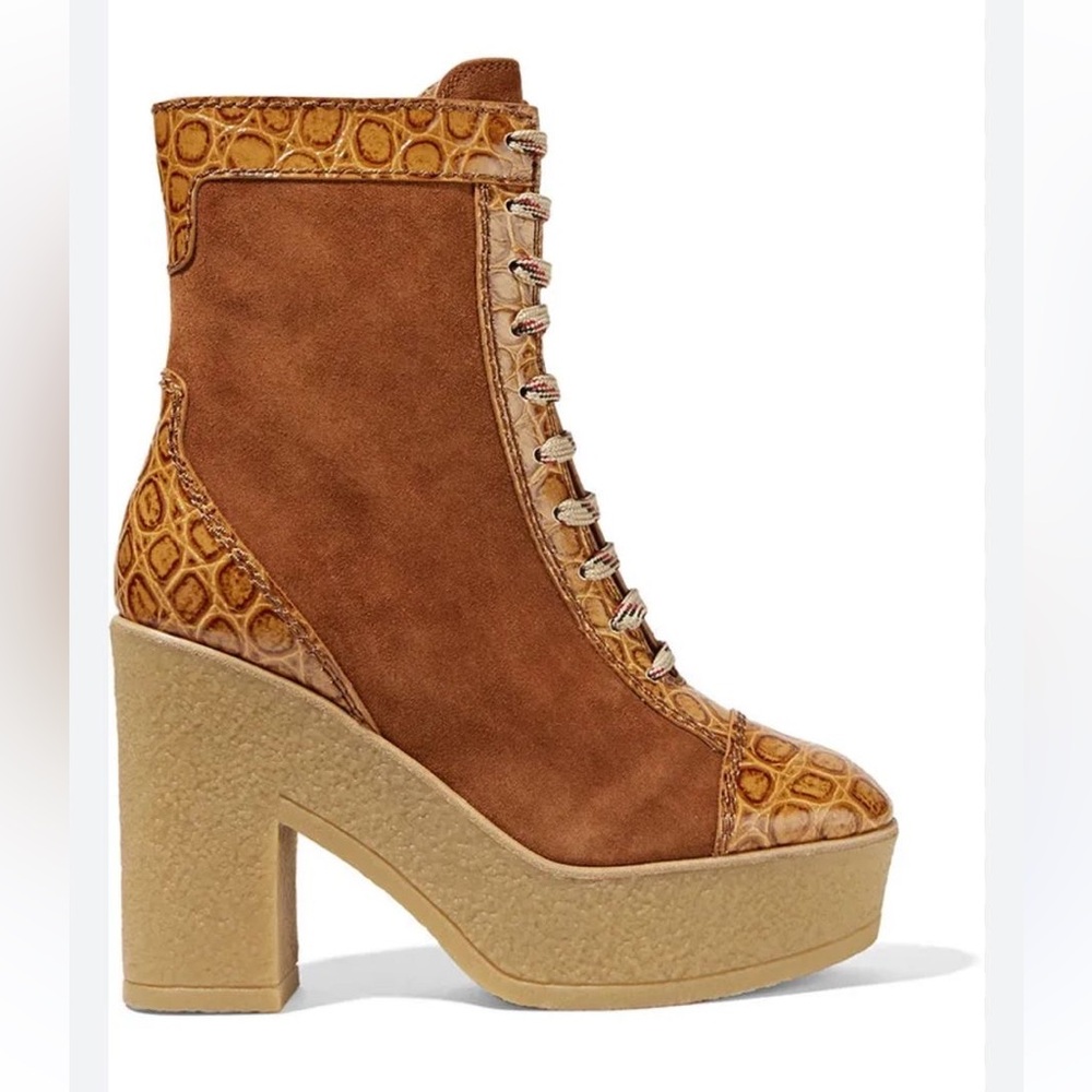 See By Chloe Suede Ankle Length Lace Up Boots size 8.5